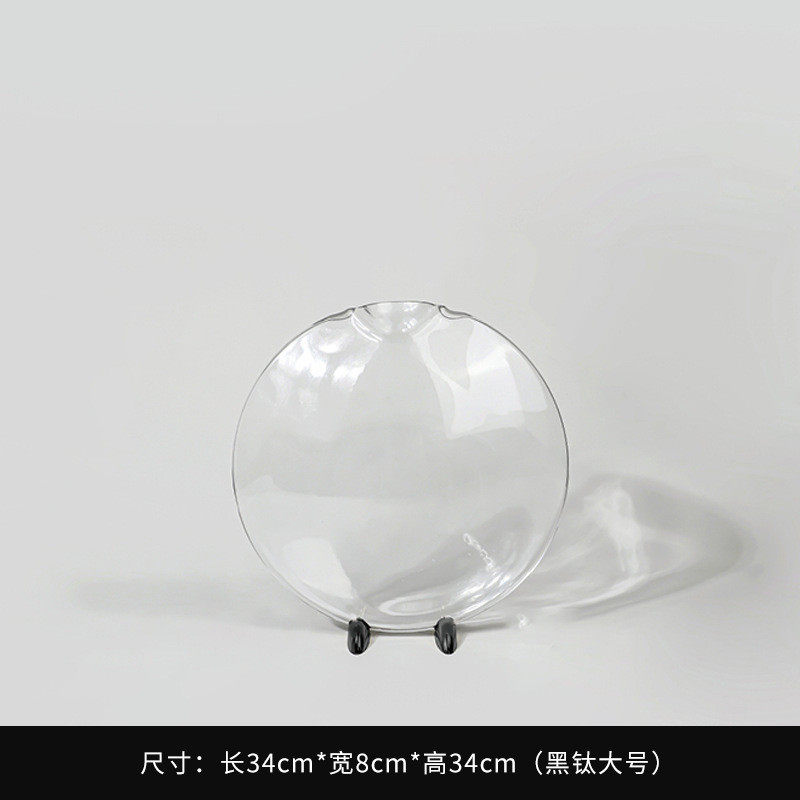 简约美式透明玻璃花瓶摆件创意家居客厅餐厅样板房装饰品插花花器