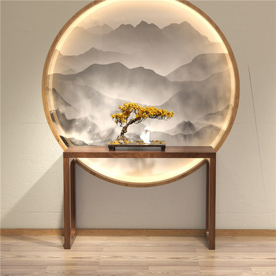 玄关桌新中式入户靠墙长条桌案供桌实木香案台条案条几禅意端景