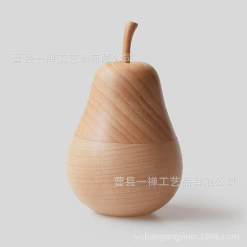 个性创意梨子牙签盒】【可爱牙签筒家用餐厅木制水果摆件