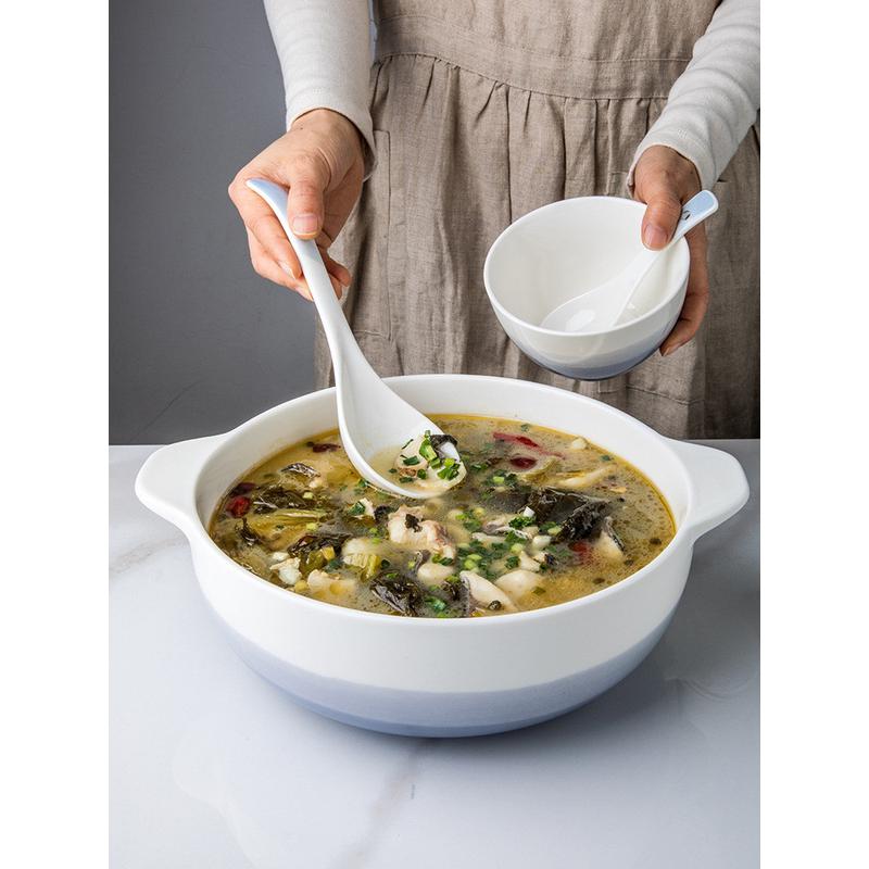 v3fp特大号大汤碗双耳陶瓷加厚家用酸菜鱼大盆碗装汤大碗不烫手