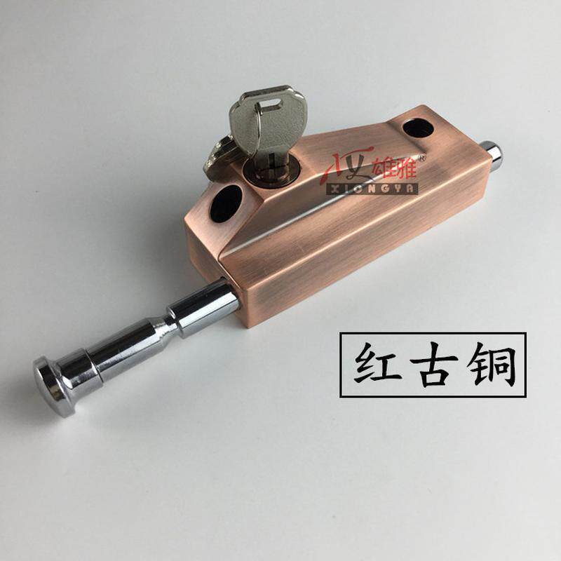 插地锁玻璃移门锁有框门锁天地上下锁铝合金旋转木门锁明装批发