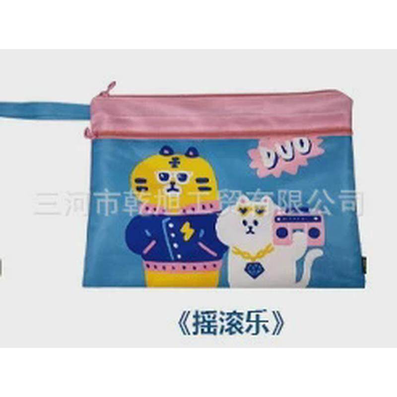 学生文具袋防水文件袋大容量可爱资料袋拉链卡通科目袋