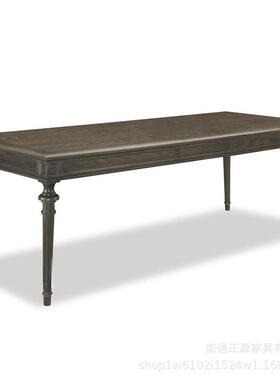 美式乡村实木简约会议桌简美办公桌会所店铺长餐桌别墅欧式橡木桌