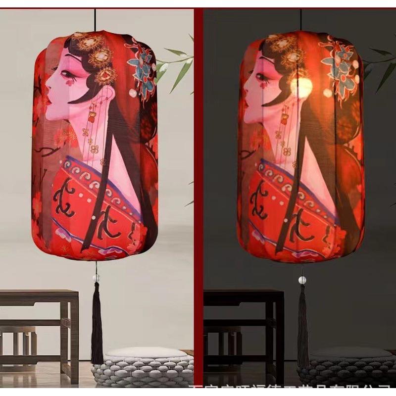 中式国潮冬瓜布艺连串灯笼户外酒店茶楼火锅店新年装饰中国风吊灯