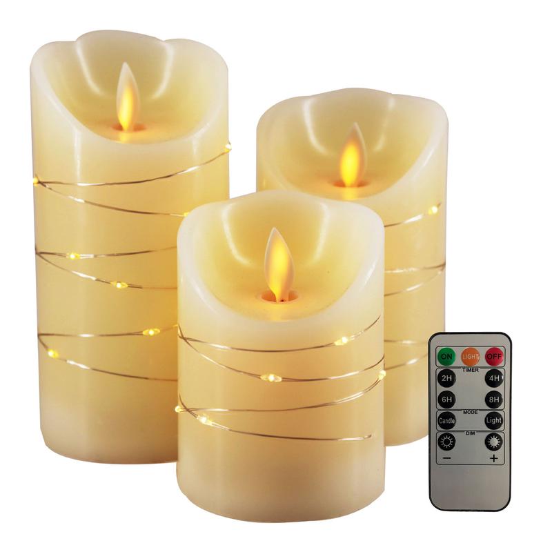 LED仿真摇摆火焰头电子蜡烛餐厅酒店户外婚礼浪漫摆件灯串带遥控