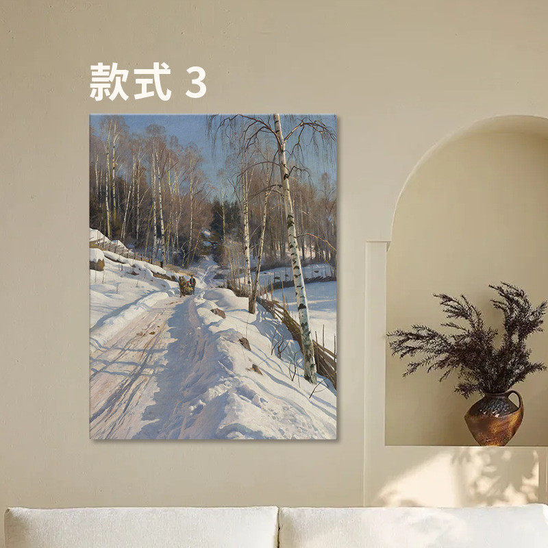 喷绘个性化油画客厅玄关挂画装饰画内框油画布现代简约高级感