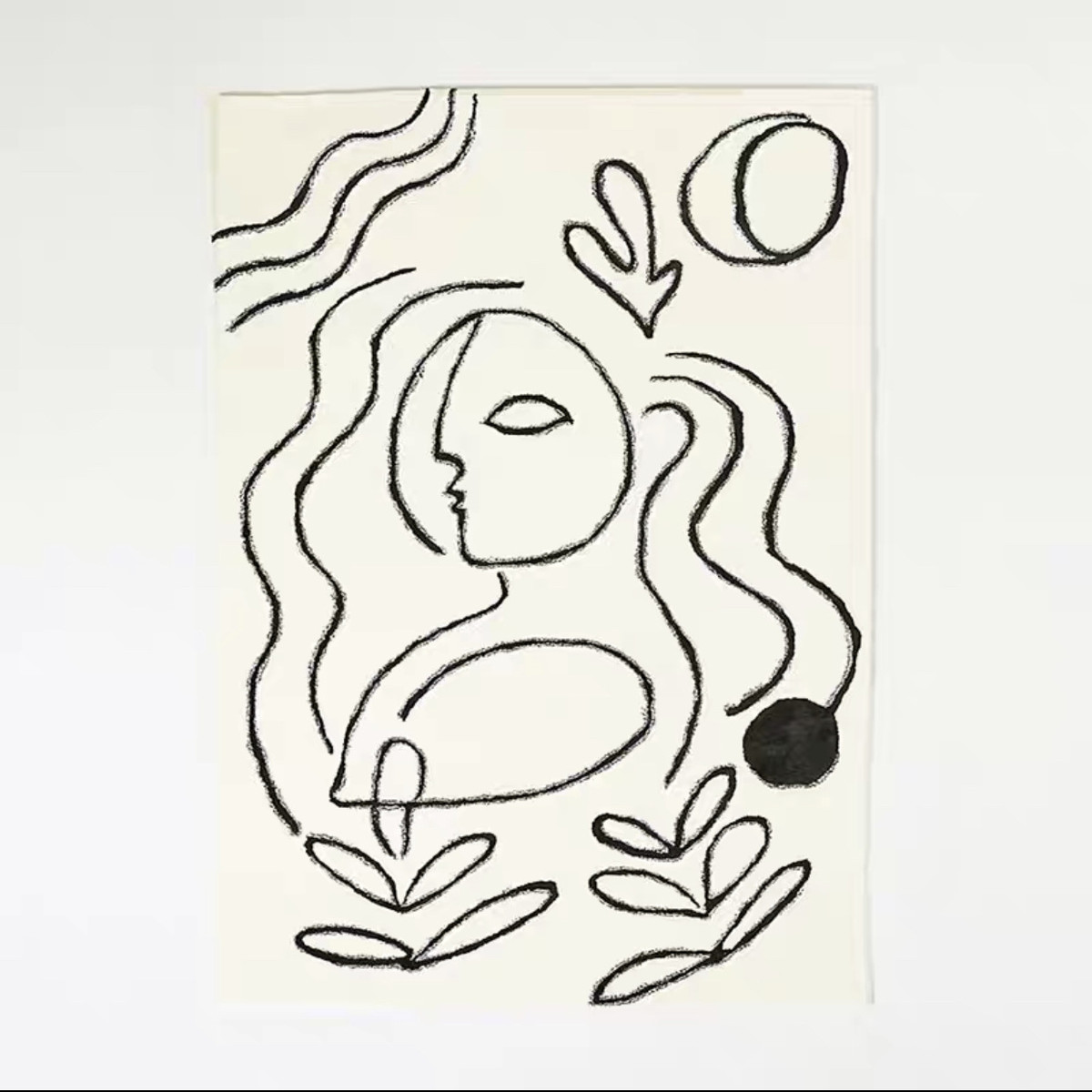 地毯客厅艺术茶几毯现代简约毕加索黑白色泼墨北欧家用卧室地垫