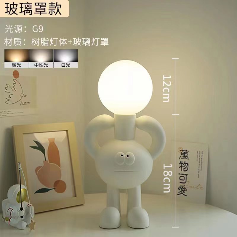 台灯卧室卡通可爱房间儿童男孩北欧ins少女床头柜创意装饰小夜灯