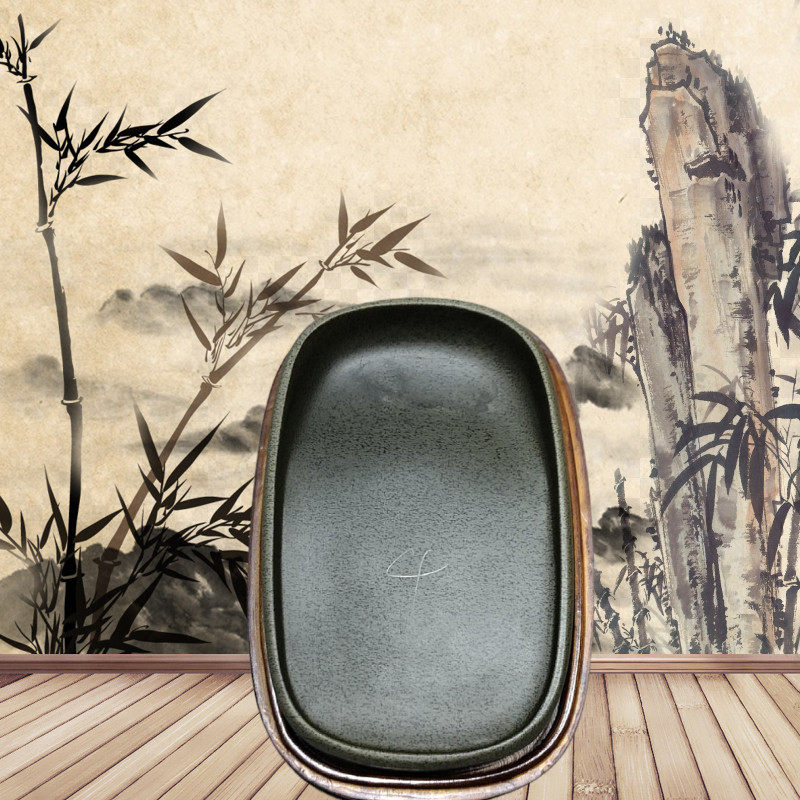 歙砚龙尾砚八十年代黄老鱼子籽砚5英寸腰园素砚密封砚台文房四宝,文具电教/文化用品/商务用品,文房四宝,淘宝优惠券,粉丝福利购,淘宝优惠卷