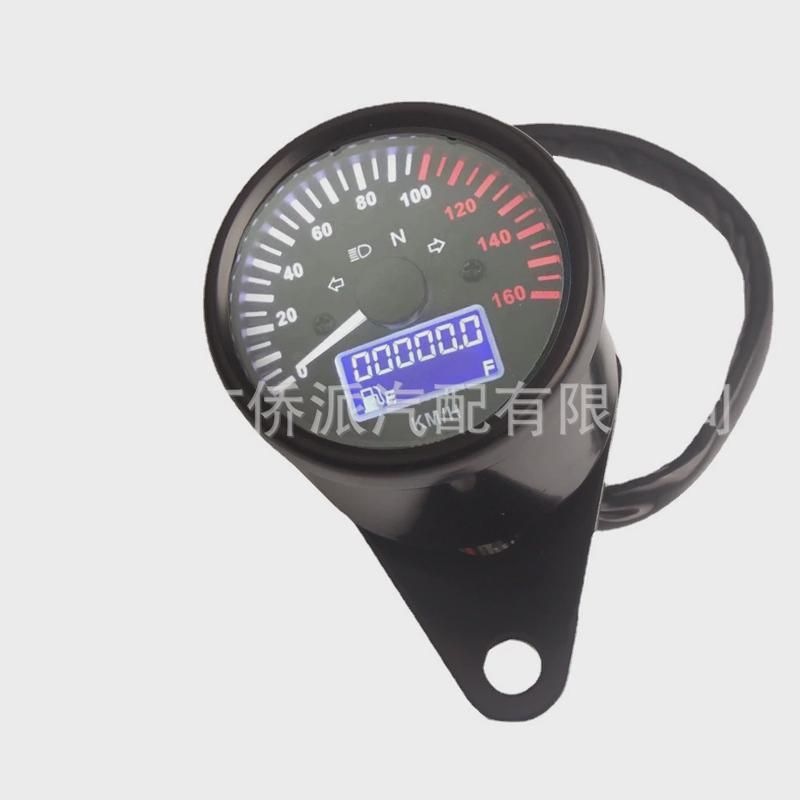踏板摩托车液晶仪表里程表油表数显转速表油量表大排量越野改装