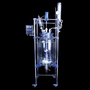 双层定制反应釜玻璃50l1l 100l实验室萃取蒸馏双层玻璃反应釜定做