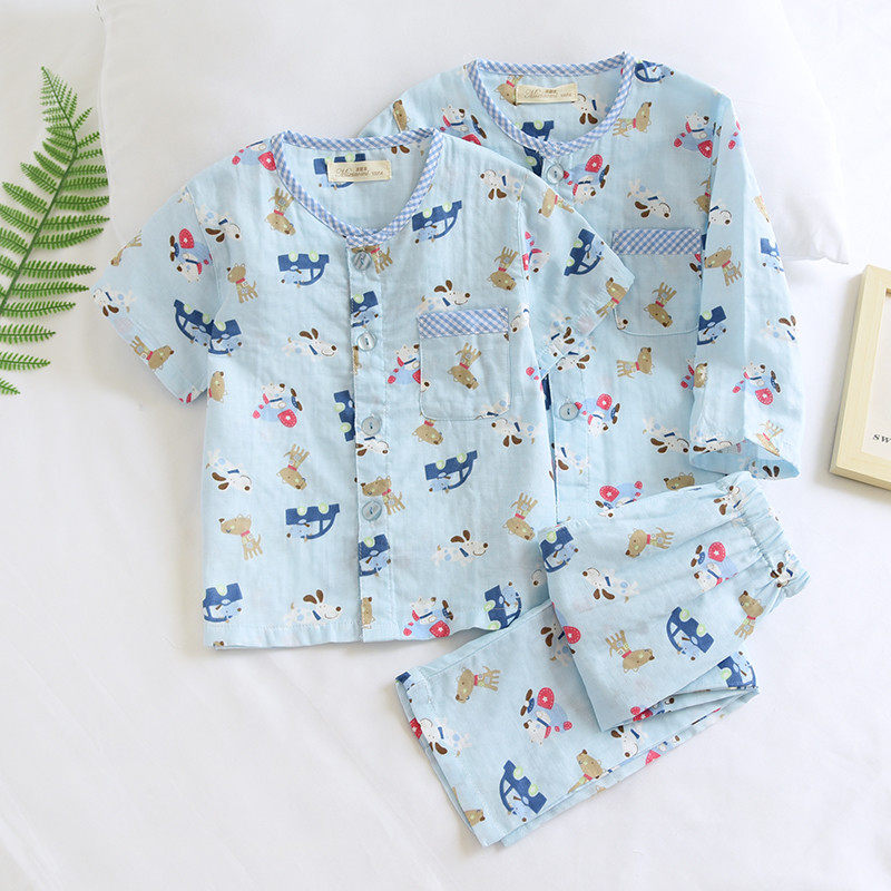 日系儿童空调服夏季薄款纯棉双层纱布男童家居服小童睡衣三件套,童装/婴儿装/亲子装,家居服套装,淘宝优惠券,粉丝福利购,淘宝优惠卷