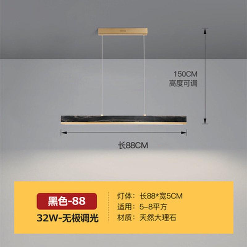全铜餐厅一字大理石长条吊灯高档轻奢餐桌岛台灯具北欧设计师吊灯