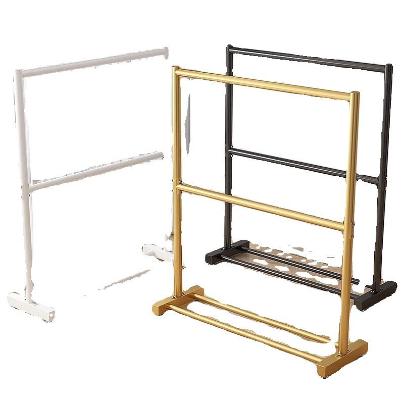 33n落地折叠阳台晾衣架卧室内挂衣架衣帽架家用双层展示架子简易