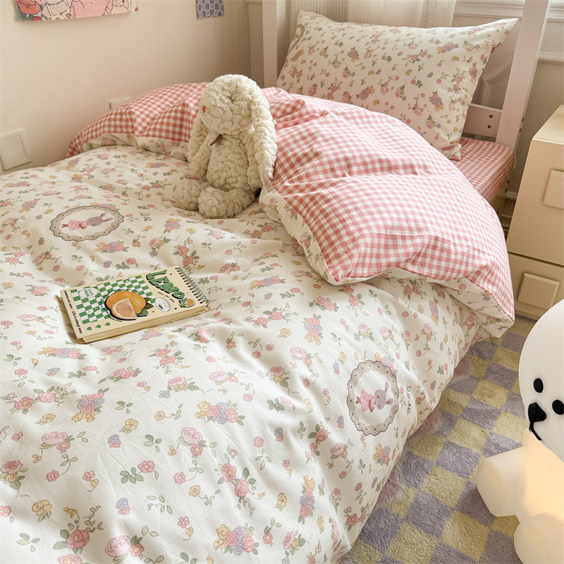 印花季全棉开学学生床宿舍三件套儿童卡通寝室单人床上用品四件套