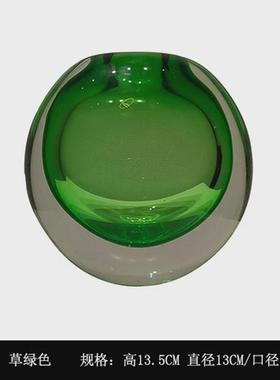 创意简约现代客厅轻奢样板房玻璃花瓶餐桌插花琉璃装饰品小摆件