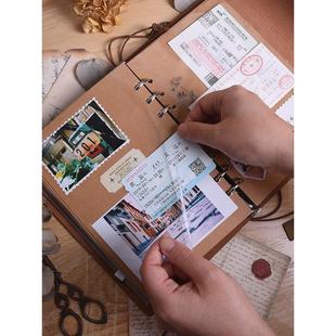 复古风覆膜手工自粘粘贴式火车电影票车票收集门票收藏手账diy照