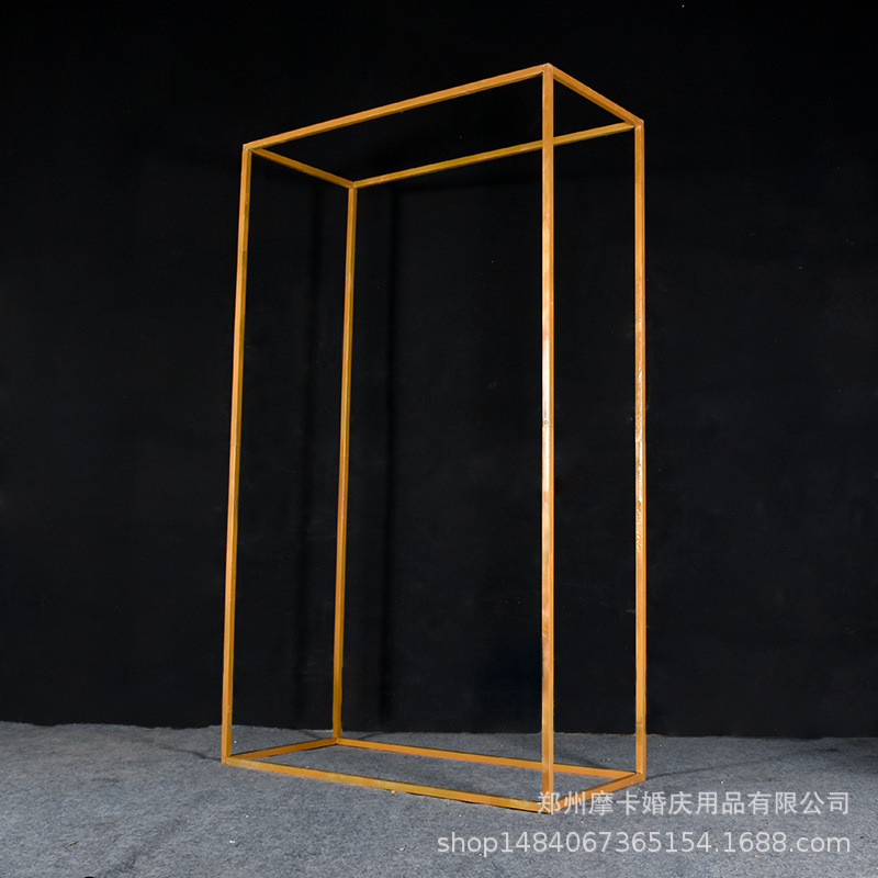 新款婚庆道具架子几何铁艺方框屏风婚礼背景迎宾花架橱窗装饰摆件