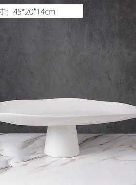 简约现代树脂高脚果盘创意客厅餐桌茶几收纳托盘摆件样板间装饰品