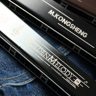 演奏声24孔黑色复音口琴ks 2403gm成人孔初学练习乐器口琴