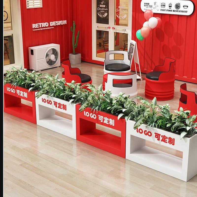 w~户外铁艺不锈钢花箱组合市政花槽花坛创意庭院广场绿植箱隔断花