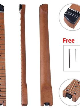 无头琴颈24品电吉他琴柄带弦钮吉他琴颈无头改装diy乐器配件