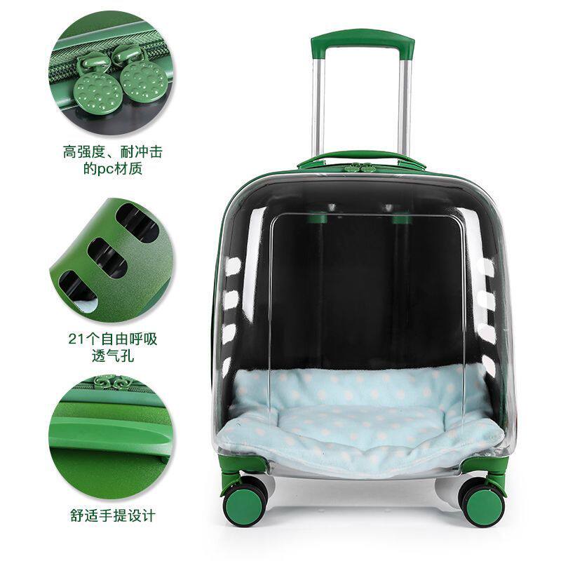 热销6sy宠物拉杆箱猫包外出便携透明猫咪推车两只大容量狗狗行李