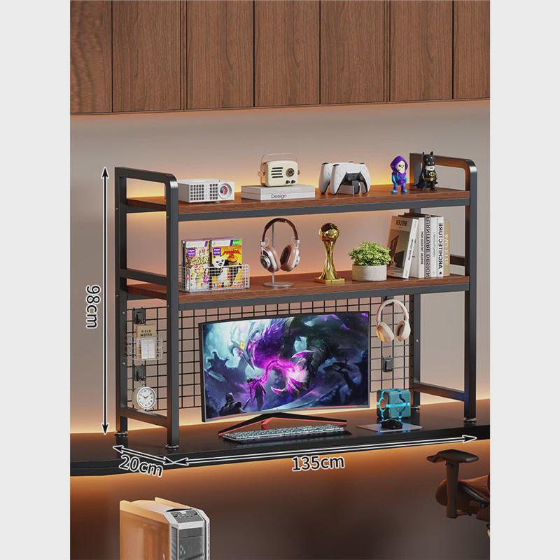 洞洞板桌面置物架桌上书架多层书桌电脑桌收纳分层铁艺书桌收纳架