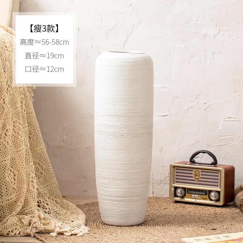 落地大花瓶插花仿真花陶瓷高级客厅白色艺术摆件家居装饰大号轻奢