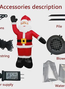 6ft挥手充气迎宾圣诞led发光圣诞老人气模圣诞老人充气气模