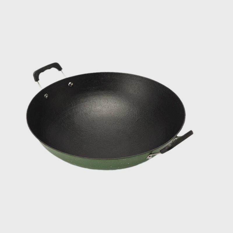 江油宏宏铁锅江搪厨双耳圆底双耳炒锅免开锅