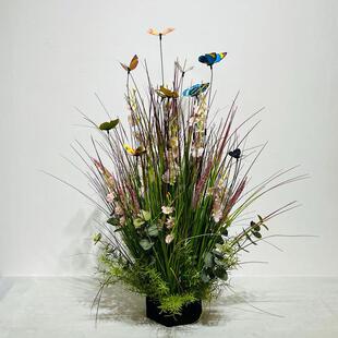 仿真狗尾巴草绿植盆景芦苇洋葱草8090cm室内家居装饰摆件植物盆栽