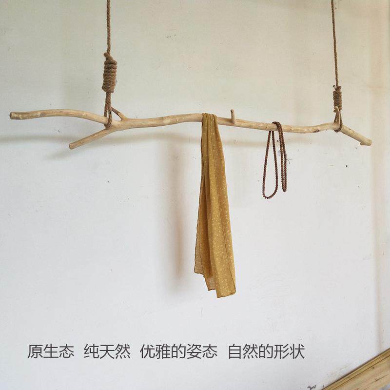 DIY树枝挂衣架装饰服装挂衣杆展示架干树枝去皮树枝树枝装饰壁挂