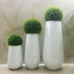 玻璃钢花瓶摆件大堂创意酒店现代花盆室内外客厅落地花器装饰