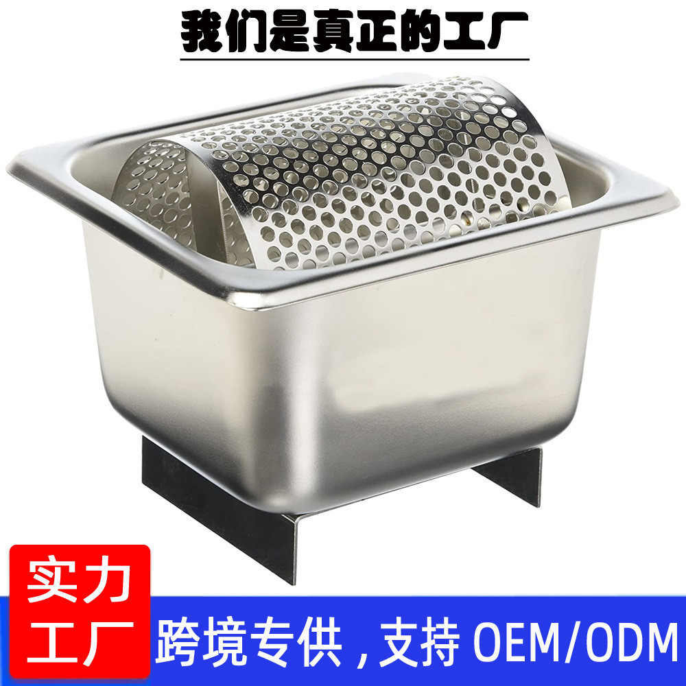 汉堡店黄油滚轮带支架脚美式汉堡黄油滚筒工具不锈钢抹黄油工具