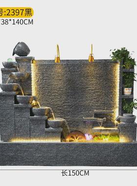 室内欧式流水墙落地酒店会所水幕背景观公司开业庭院玄关喷泉摆件