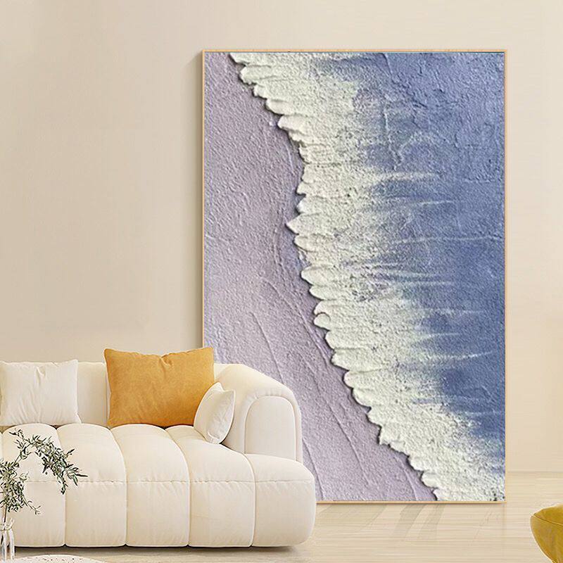 q3y粉色沙滩治愈风景喷绘成品画玄关挂画卧室现代装饰画客厅