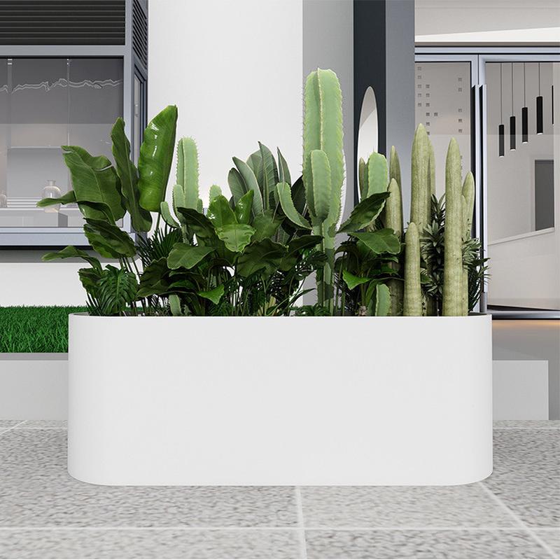 户外铁艺花箱室外摆池景盆花槽售楼部花架种植隔断围栏商业街池景