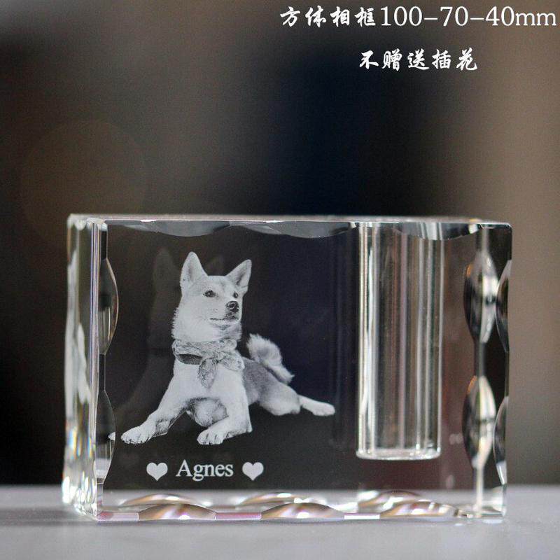 zb6m批发宠物水晶照片3d内雕纪念品摆件收纳狗狗猫咪毛发晶石预留