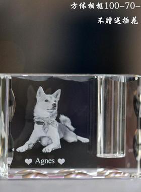 zb6m批发宠物水晶照片3d内雕纪念品摆件收纳狗狗猫咪毛发晶石预留