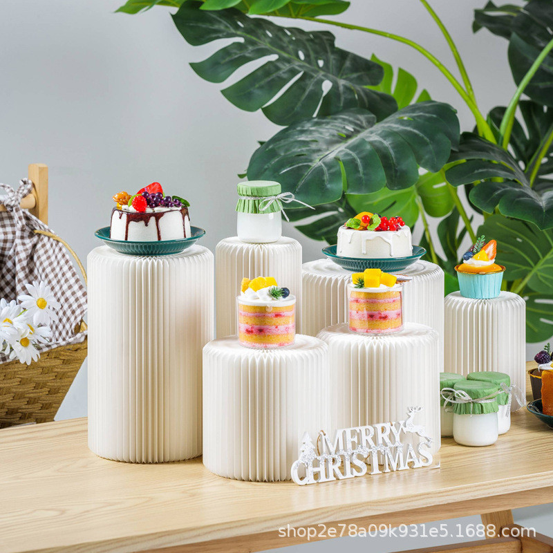 一墙纸隔创意桌面展台生日派对甜品布置陈列架时尚可折叠置物台