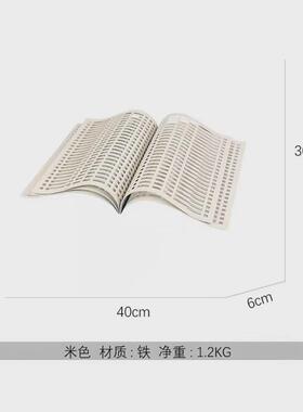 极筒轻奢艺术创意样板间网格假书摆件办公室书桌家居轻装饰品金属