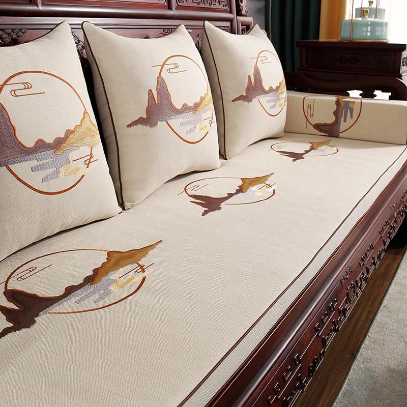 新中式实木椅子高密度海绵罗汉床垫套高端乳胶垫红木沙发坐垫垫子