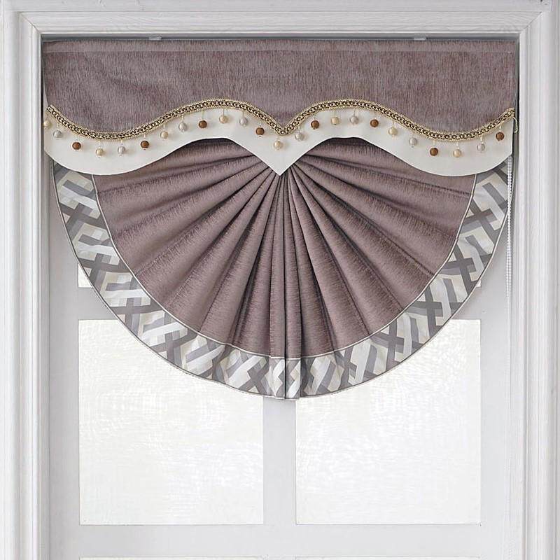 北欧客厅卧室餐厅飘地中海简约升降遮光窗帘新款2022扇形罗马帘