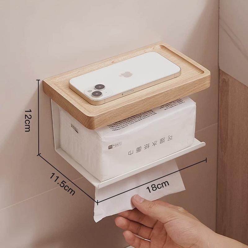 黑胡桃木吹风机架卫生间置物架浴室风筒收纳架厕纸架纸巾盒免打孔