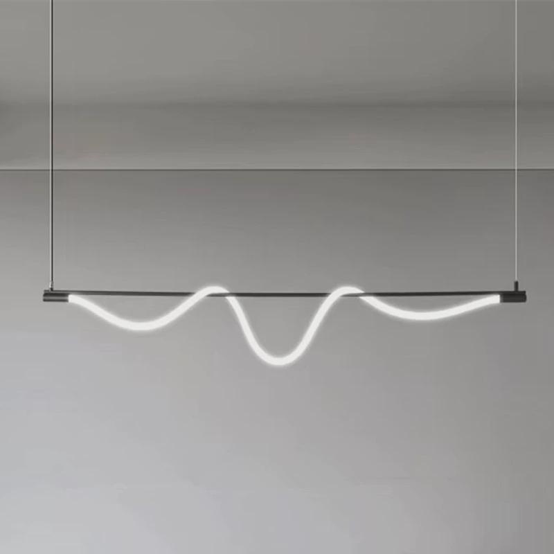 [一件包邮]软装餐吊灯创意个性长条餐厅极简艺术硅胶软管吧台灯