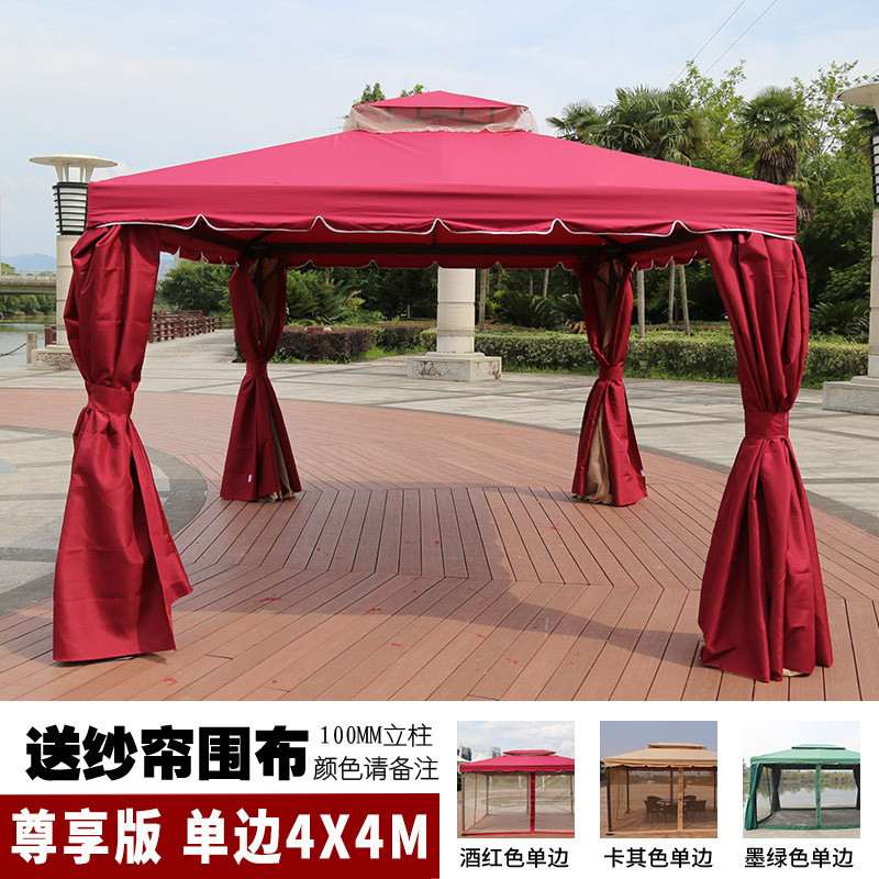 户外凉亭雨棚广告展销室外遮阳棚稻草罗马帐篷庭院四脚大伞停车蓬