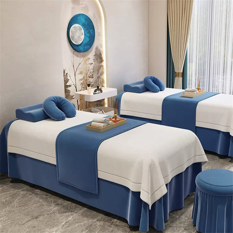 轻奢美容床罩四件套纯色简约高端美容院专用按摩批发床套被套理疗