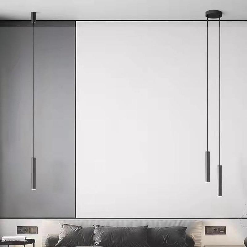 极简小吊灯卧室全铜灯具现代轻奢黑色设计餐厅吧台灯北欧床头吊灯
