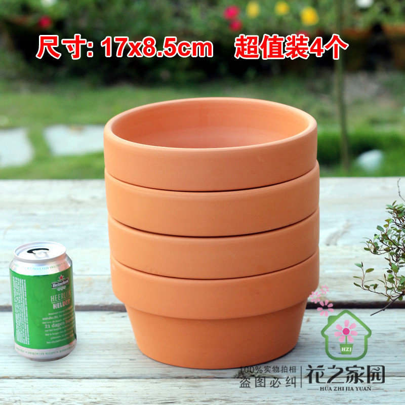 红陶盆复古装饰阳台盆栽透气育苗盆多肉绿植大号创意陶土室外花盆
